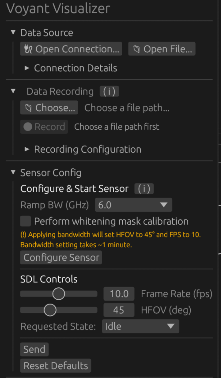 Additional menu tasks with connected sensor